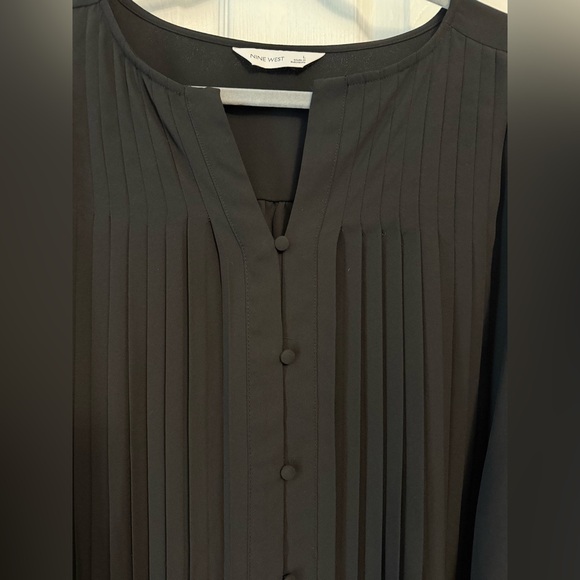 Nine West Black Pleated Blouse - Picture 4 of 8